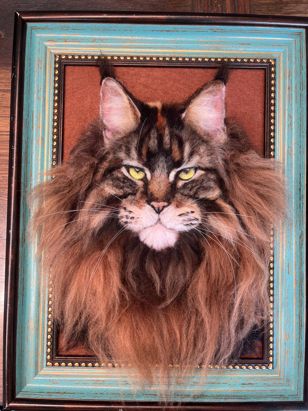 2D Wool Felt Portrait with Frame (70%deposit to start the project)