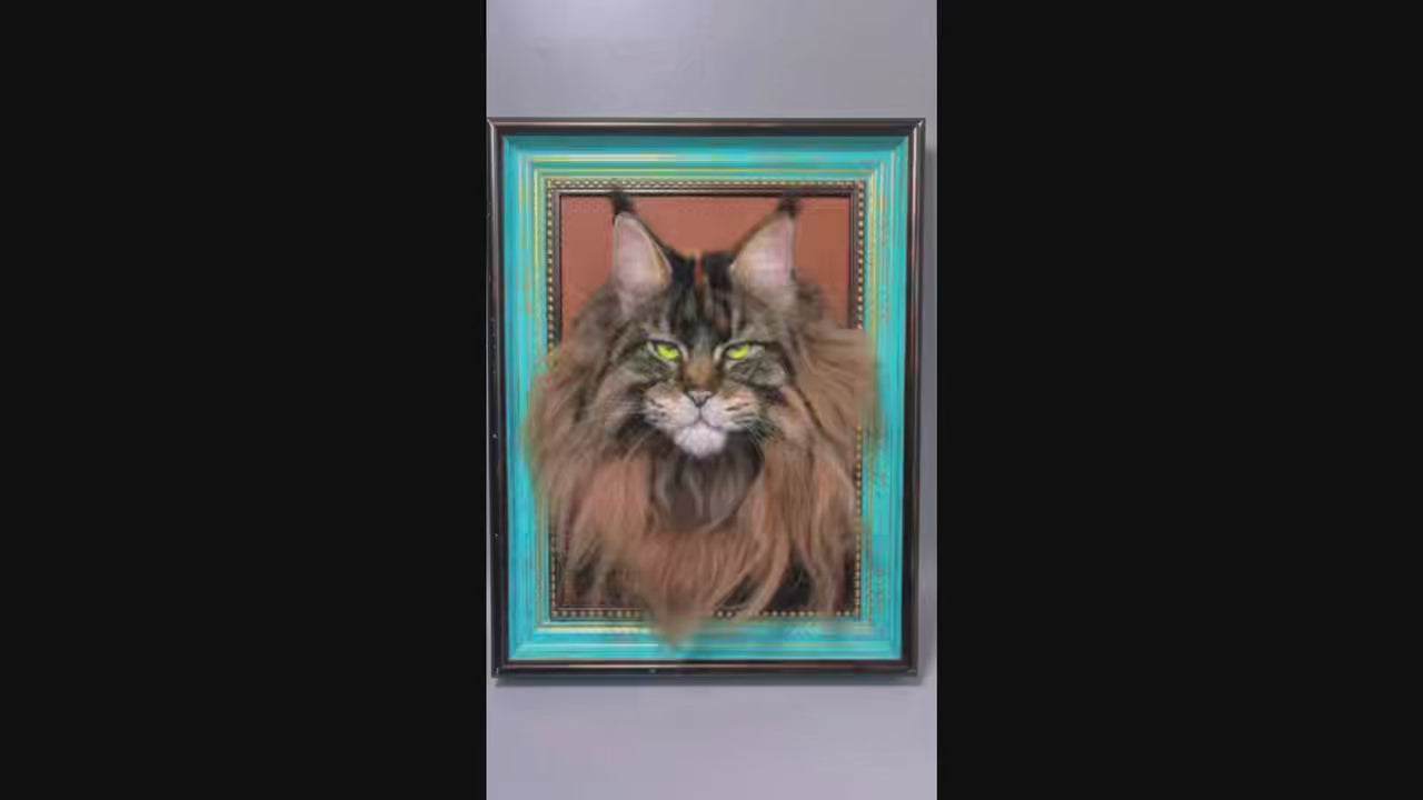 2D Wool Felt Portrait with Frame (70%deposit to start the project)